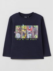 OVS Bluzka 1816130 Granatowy Regular Fit. Niebieskie t-shirty dla chłopców OVS, bez wzorów, z bawełny, bez ramiączek. Za 39.99 zł.