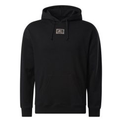 Bluza z kapturem Reebok Basketball. Czarne bluzy sportowe męskie Reebok, bez wzorów, z kapturem, na fitness i siłownię. W wyprzedaży za 258.95 zł.