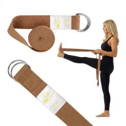 Pasek Do Jogi Złote Logo Fit.me. Brązowe paski damskie FITME!, bez wzorów. Za 17.95 zł.