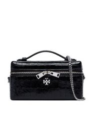 Tory Burch Torebka Charlie Embossed 185868 Czarny. Czarne torebki do ręki damskie Tory Burch, bez wzorów, ze skóry, bez dodatków. Za 2,759.00 zł.