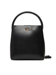 Calvin Klein Torebka Ck Bucket With Strap LV04F3174G Czarny. Czarne torebki do ręki damskie Calvin Klein, bez wzorów, ze skóry, bez dodatków. Za 449.99 zł.
