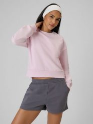 4F Bluza dresowa regular bez kaptura damska - różowa XS. Czerwone bluzy damskie 4f, uniwersalny, bez wzorów, z dresówki, klasyczne, bez kołnierzyka, bez ramiączek, bez kaptura. Za 159.99 zł.