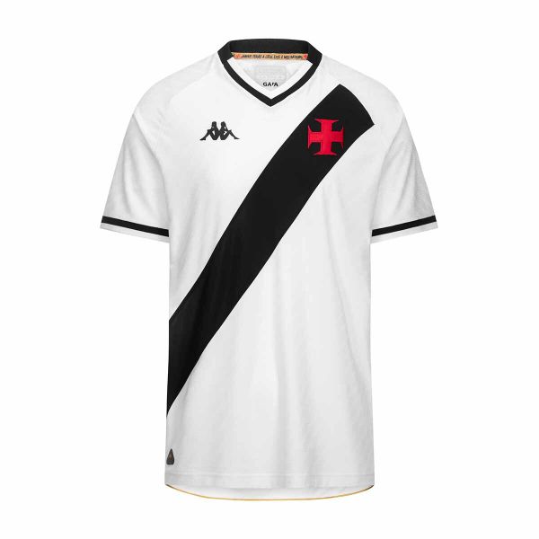 Zewnętrzny strój Vasco da Gama 2025/26. Białe koszulki sportowe męskie Kappa, bez wzorów, bez kołnierzyka, bez ramiączek, do piłki nożnej. Za 422.50 zł.