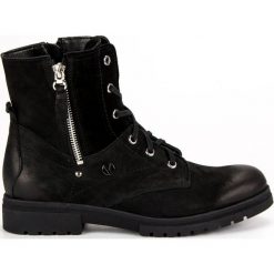 Czarne Stylowe Workery VINCEZA. Czarne botki damskie VINCEZA, na jesień, ze skóry, eleganckie, bez obcasa, na obcasie, bez zapięcia. W wyprzedaży za 289.00 zł.
