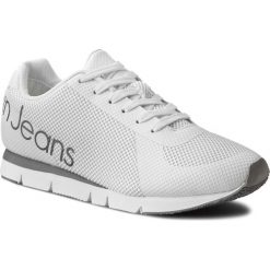 Sneakersy CALVIN KLEIN JEANS - Jack SE8526 White. Białe półbuty na co dzień męskie Calvin Klein Jeans, z jeansu, eleganckie, bez zapięcia. W wyprzedaży za 309.00 zł.