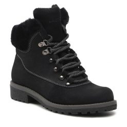 Trzewiki Lasocki. Czarne botki damskie Lasocki, bez obcasa, na płaskiej podeszwie, bez zapięcia. Za 134.99 zł.