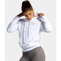 Bluza z kapturem damska Off Court. Białe bluzy damskie NORDICDOTS, m, bez wzorów, z bawełny, z kapturem. Za 275.00 zł.
