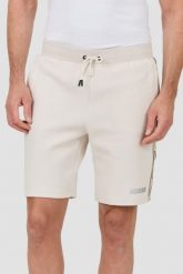 GUESS Beżowe męskie spodenki Mickey Cuff Pant, Rozmiar M. Brązowe szorty męskie Guess, l, z aplikacjami. W wyprzedaży za 199.99 zł.