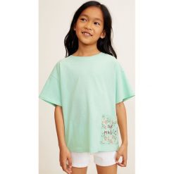 Mango Kids - Top dziecięcy Bella 110-164 cm. Zielone t-shirty i topy dla dziewczynek Mango Kids, bez wzorów, z bawełny, bez ramiączek. W wyprzedaży za 15.90 zł.