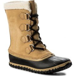 Śniegowce SOREL - Caribou Slim NL2649 Curry/Black 373. Brązowe śniegowce i trapery damskie Sorel, z gumy. W wyprzedaży za 339.00 zł.