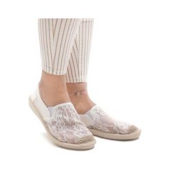 Białe espadryle trampki jeans LS701. Białe espadryle damskie ButyModne, bez wzorów, z jeansu, wakacyjne, bez obcasa, bez zapięcia. Za 69.00 zł.