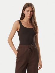 Guess Body V6YP17 K4709 Brązowy ciemny Slim Fit. Brązowe bluzki damskie Guess, xl, z aplikacjami, z syntetyku, bez kołnierzyka, bez ramiączek. Za 234.99 zł.