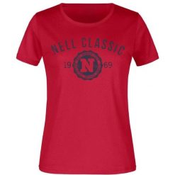 Damska koszulka NELL Classic M – 100% bawełna. Czerwone t-shirty damskie ENELL, m, bez wzorów, z bawełny, retro, bez kołnierzyka. Za 133.99 zł.