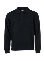 Clique Basic Polo Sweater – męski sweter polo czarny, odporny na pranie. Czarne swetry przez głowę męskie CLIQUE, m, bez wzorów, z bawełny, bez kołnierzyka. Za 159.63 zł.