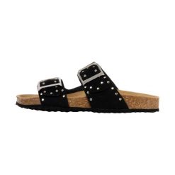 Sandały GEOX D BRIONIA R Czarny. Czarne sandały damskie Geox, bez wzorów, z syntetyku, bez obcasa, bez zapięcia. Za 297.99 zł.