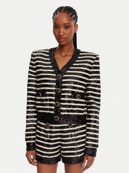 Balmain Marynarka DF1KL180XJ31 Czarny Regular Fit. Czarne żakiety damskie Balmain, bez wzorów, z syntetyku. Za 6,359.00 zł.