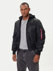 Alpha Industries Kurtka bomber MA-1 Zip Hood Back Print 128113 Czarny Regular Fit. Czarne kurtki męskie Alpha Industries, l, bez wzorów, z syntetyku, bez kaptura. Za 689.99 zł.
