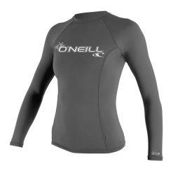 Koszulka do pływania damska O'Neill Basic Skins Rash Guard. Czerwone koszulki sportowe damskie O'Neill, s, bez wzorów, sportowe, bez kołnierzyka. Za 99.99 zł.
