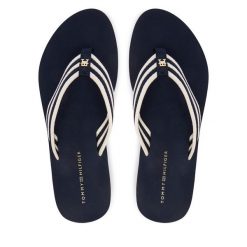 Japonki Tommy Hilfiger. Niebieskie klapki damskie Tommy Hilfiger, bez wzorów, bez obcasa. Za 189.99 zł.