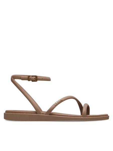 Crocs Sandały Miami Ankle Strap Sandal 212256 Brązowy. Brązowe sandały damskie Crocs, bez wzorów, z tworzywa sztucznego, bez obcasa, na płaskiej podeszwie, bez zapięcia. Za 169.15 zł.