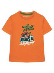 Guess T-Shirt N6GI12 K8HM4 Pomarańczowy Regular Fit. Brązowe t-shirty dla chłopców Guess, z aplikacjami, z bawełny, bez ramiączek. Za 84.99 zł.