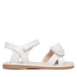 Sandały Mayoral. Białe sandały dziewczęce Mayoral, bez zapięcia. Za 199.99 zł.