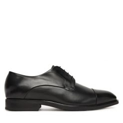 Półbuty BOSS. Czarne eleganckie półbuty Boss, wizytowe, bez zapięcia. Za 1,399.00 zł.