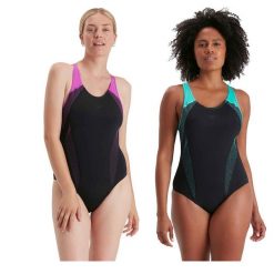 Strój Kąpielowy Speedo Plastisol Laneback – Czarno-różowy – Rozmiar 30. Czarne kostiumy jednoczęściowe damskie Speedo, bez wzorów, z materiału, do pływania. Za 148.36 zł.