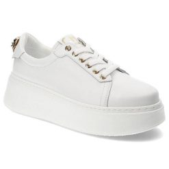 Białe Sneakersy Chebello Modne Buty Damskie. Białe półbuty damskie CheBello, bez wzorów, bez obcasa, na platformie, bez zapięcia. Za 475.99 zł.