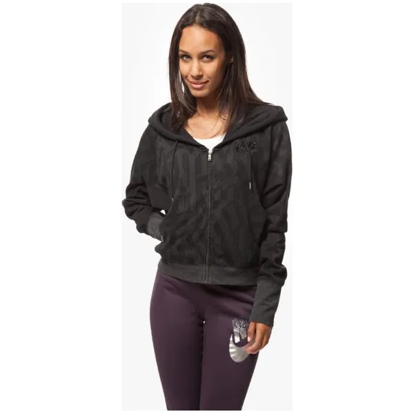 Nike Bluza Jacquard Rally Fz Hoody , czarny, rozmiar XS. Czarne bluzy damskie Nike, s, bez wzorów, z bawełny, bez kaptura. W wyprzedaży za 129.99 zł.