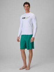 4F Spodenki plażowe boardshorty z filtrem UPF50+ męskie - turkusowe XXL. Niebieskie kąpielówki męskie 4f, m, bez wzorów, ze skóry, na fitness i siłownię. W wyprzedaży za 59.99 zł.