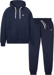 Dres sportowy (2 części). Czarne bluzy męskie bonprix, l, bez wzorów, z dresówki, bez kaptura. Za 219.99 zł.