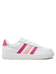 Adidas Sneakersy Breaknet 2.0 K HP8959 Biały. Białe buty sportowe dziewczęce Adidas, bez wzorów, ze skóry, bez zapięcia. Za 129.99 zł.