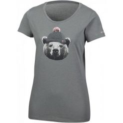 Columbia Koszulka Unbearable Tee Charcoal Heather S. Brązowe koszulki sportowe damskie Columbia, z materiału, z krótkim rękawem. W wyprzedaży za 75.00 zł.
