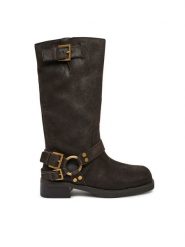 MICHAEL Michael Kors Oficerki 40F4CBFB9L Brązowy. Brązowe kozaki damskie MICHAEL Michael Kors, ze skóry, bez obcasa, na płaskiej podeszwie. Za 1,779.00 zł.
