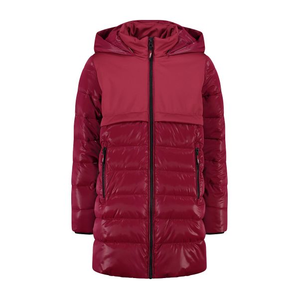 Długa kurtka softshell dla dziewcząt CMP. Czerwone kurtki i płaszcze dla dziewczynek CMP, bez wzorów, z materiału, długie, z kapturem. Za 385.50 zł.