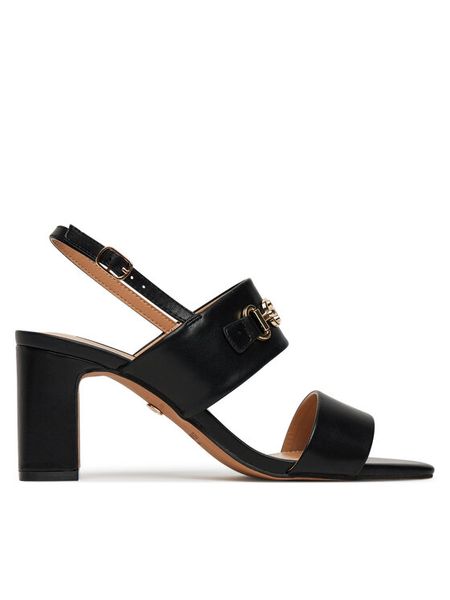 Nine West Sandały 2489-19 Czarny. Czarne sandały damskie Nine West, bez wzorów, z materiału, bez obcasa, na słupku, bez zapięcia. Za 183.99 zł.