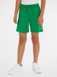 Tommy Hilfiger Szorty sportowe Monogram Wreath KB0KB09002 M Zielony Regular Fit. Zielone szorty dla chłopców Tommy Hilfiger, bez wzorów, z bawełny, sportowe. Za 219.99 zł.