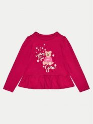Guess Bluzka K4BI17 J1314 Bordowy Regular Fit. Czerwone t-shirty i topy dla dziewczynek Guess, z aplikacjami, z bawełny, bez ramiączek. Za 59.99 zł.