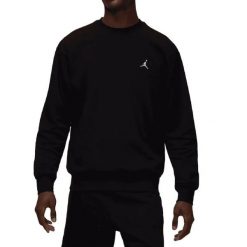 Bluza sportowa męska Nike Air Jordan. Czarne bluzy męskie Jordan, m, bez wzorów, z bawełny, bez kaptura, na fitness i siłownię. Za 399.99 zł.
