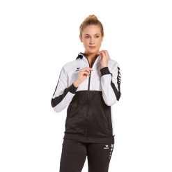 Kurtka treningowa z kapturem dla kobiet Erima Six Wings. Białe bluzy sportowe damskie Erima, xs, bez wzorów, z materiału, z kapturem, do piłki ręcznej. W wyprzedaży za 239.00 zł.
