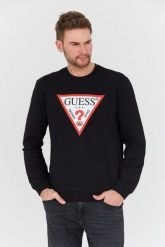 GUESS Czarna męska bluza Audley, Rozmiar XXL. Czarne bluzy męskie Guess, l, z aplikacjami, bez kaptura. W wyprzedaży za 180.99 zł.