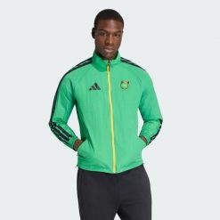 Podstawowa bluza reprezentacyjna Jamajka x Bob Marley. Zielone bluzy męskie Adidas, xl, bez wzorów, z dresówki, bez kaptura. Za 529.00 zł.