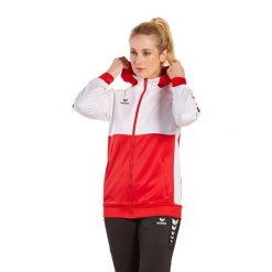 Kurtka treningowa z kapturem dla kobiet Erima Six Wings. Białe bluzy sportowe damskie Erima, l, bez wzorów, z materiału, z kapturem, do piłki ręcznej. W wyprzedaży za 239.00 zł.