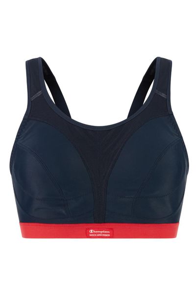Biustonosz treningowy Shock Absorber Active D+ Classic. Niebieskie biustonosze Champion, z aplikacjami, z elastanu. Za 229.99 zł.