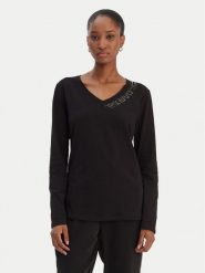 Liu Jo Sport Bluzka TA6053 JS003 Czarny Regular Fit. Czarne koszule damskie Liu Jo Sport, l, bez wzorów, z bawełny, sportowe, bez kołnierzyka, bez ramiączek. Za 259.99 zł.