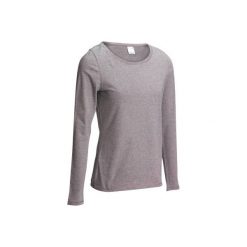 Koszulka długi rękaw Gym & Pilates 100 damska. Niebieskie koszulki sportowe damskie DOMYOS, z bawełny. W wyprzedaży za 17.99 zł.