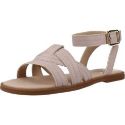 Sandały GEOX J SANDAL KARLY GIRL Rose. Czerwone sandały damskie Geox, bez wzorów, z syntetyku, bez obcasa, bez zapięcia. Za 195.99 zł.