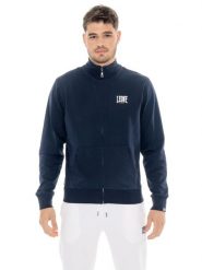 Bluza z bawełna z pełny zamek błyskawiczny na co dzień. Czarne bluzy męskie LEONE 1947 APPAREL, l, bez wzorów, z bawełny, bez kaptura, na fitness i siłownię. Za 273.65 zł.