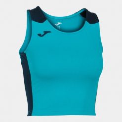 Tank top do biegania damski Joma Record II Crop top. Niebieskie koszulki sportowe damskie Joma, xl, bez wzorów, bez kołnierzyka, bez ramiączek, do biegania. Za 133.60 zł.